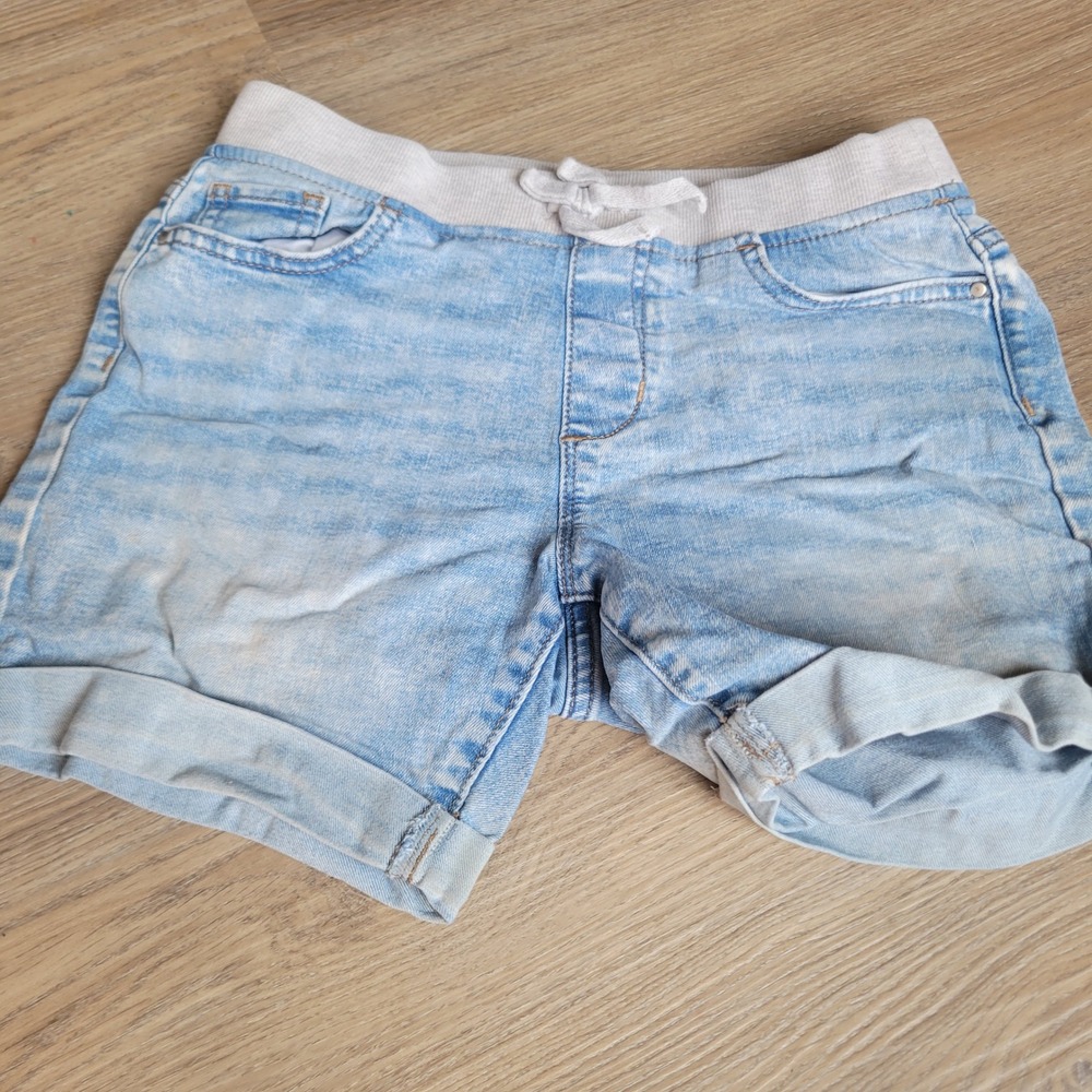Wonder Nation Girls Shorts 12 Plus Light Blue Denim Casual Elastic Waist